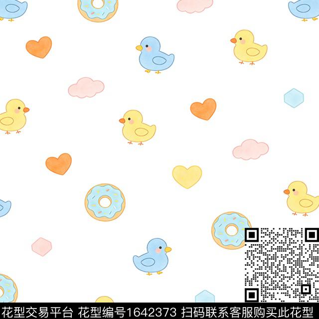 趣味爱心小鸡数码印花花型下载（图片编号: 1642373） - 瓦栏（Walan）