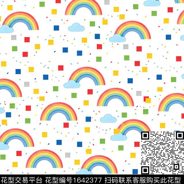斑点彩虹几何数码印花花型下载（图片编号: 1642377） - 瓦栏（Walan）