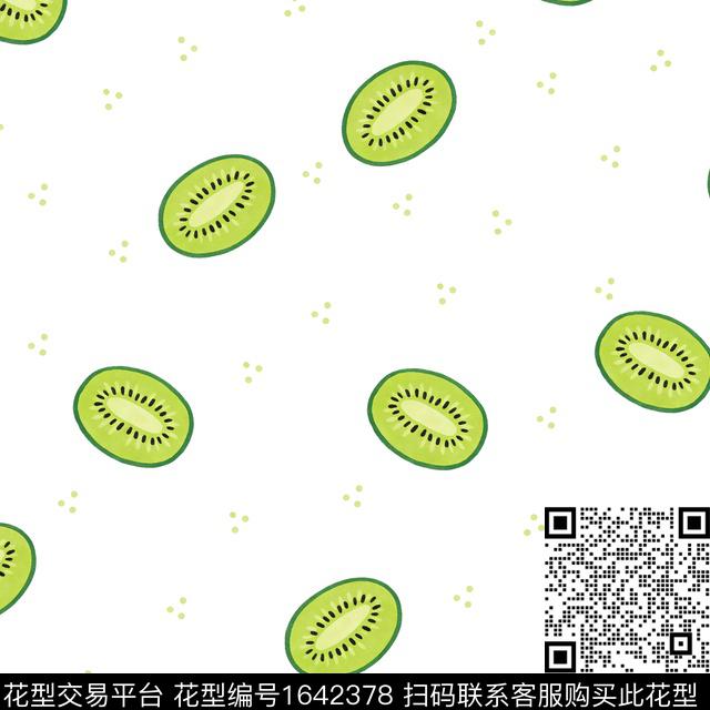 水果趣味奇异果数码印花花型下载（图片编号: 1642378） - 瓦栏（Walan）