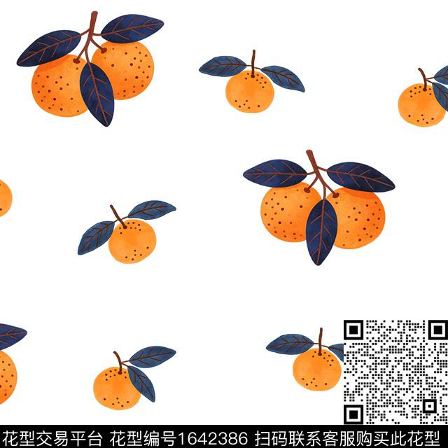 橘子水果橙子数码印花花型下载（图片编号: 1642386） - 瓦栏（Walan）