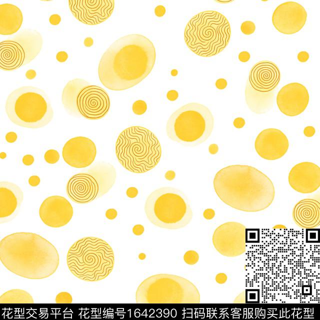 几何波点抽象数码印花花型下载（图片编号: 1642390） - 瓦栏（Walan）