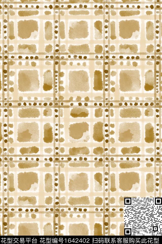 简约水彩格子数码印花花型下载（图片编号: 1642402） - 瓦栏（Walan）