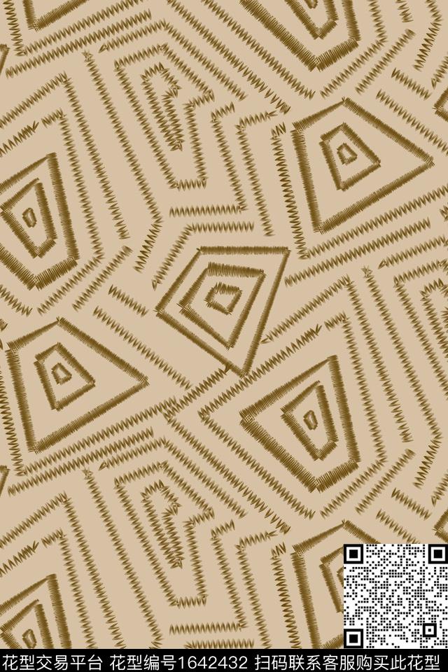 民族风简约几何数码印花花型下载（图片编号: 1642432） - 瓦栏（Walan）