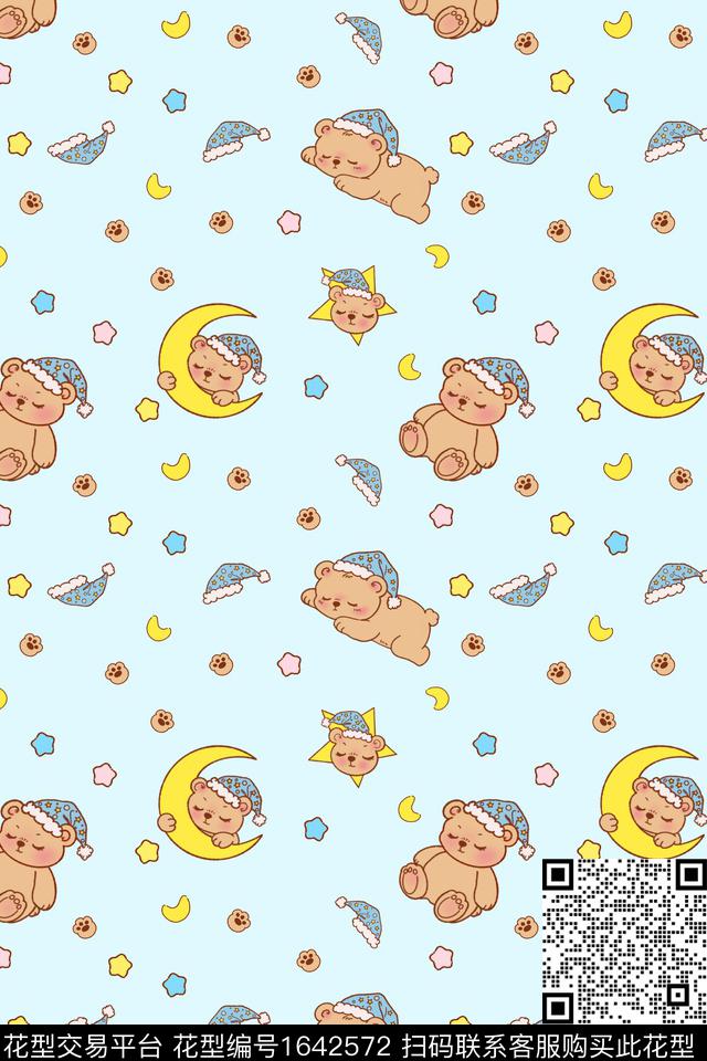 卡通动物星星童装数码印花花型下载（图片编号: 1642572） - 瓦栏（Walan）