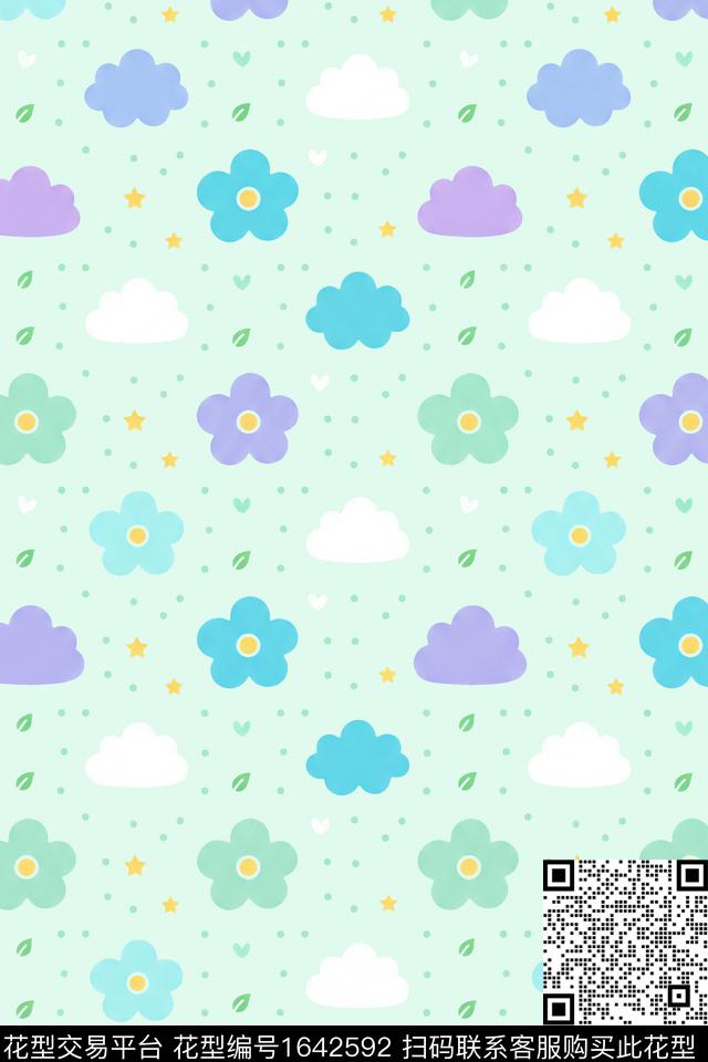 小清新趣味可爱数码印花花型下载（图片编号: 1642592） - 瓦栏（Walan）