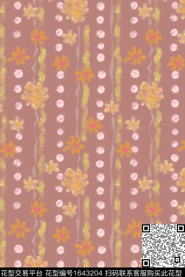 花卉肌理波点数码印花花型下载（图片编号: 1643204） - 瓦栏（Walan）