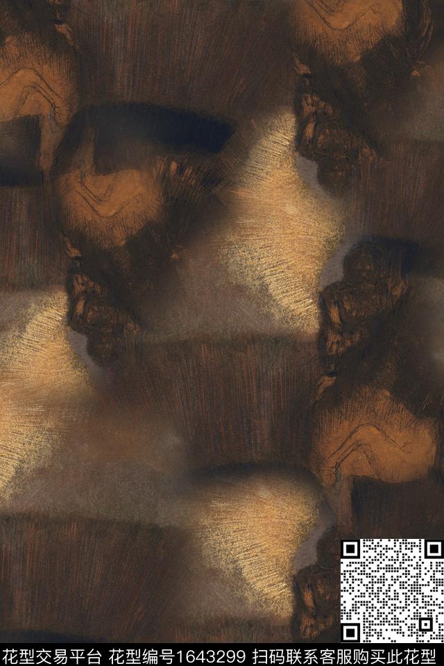 笔触中老年男装数码印花花型下载（图片编号: 1643299） - 瓦栏（Walan）