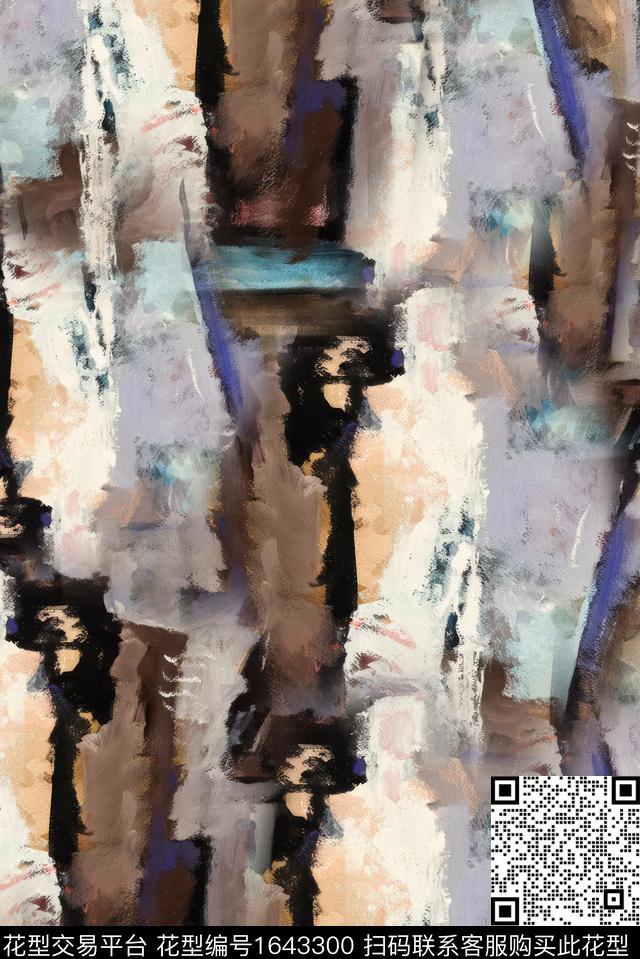 笔触中老年男装数码印花花型下载（图片编号: 1643300） - 瓦栏（Walan）