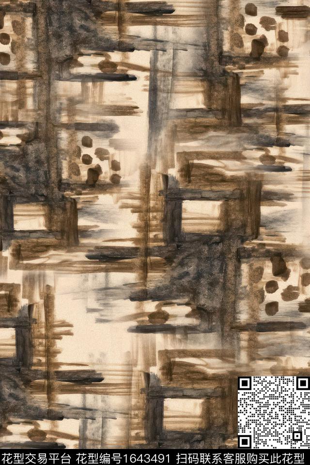 大牌男装中老年油画花型数码印花花型下载（图片编号: 1643491） - 瓦栏（Walan）
