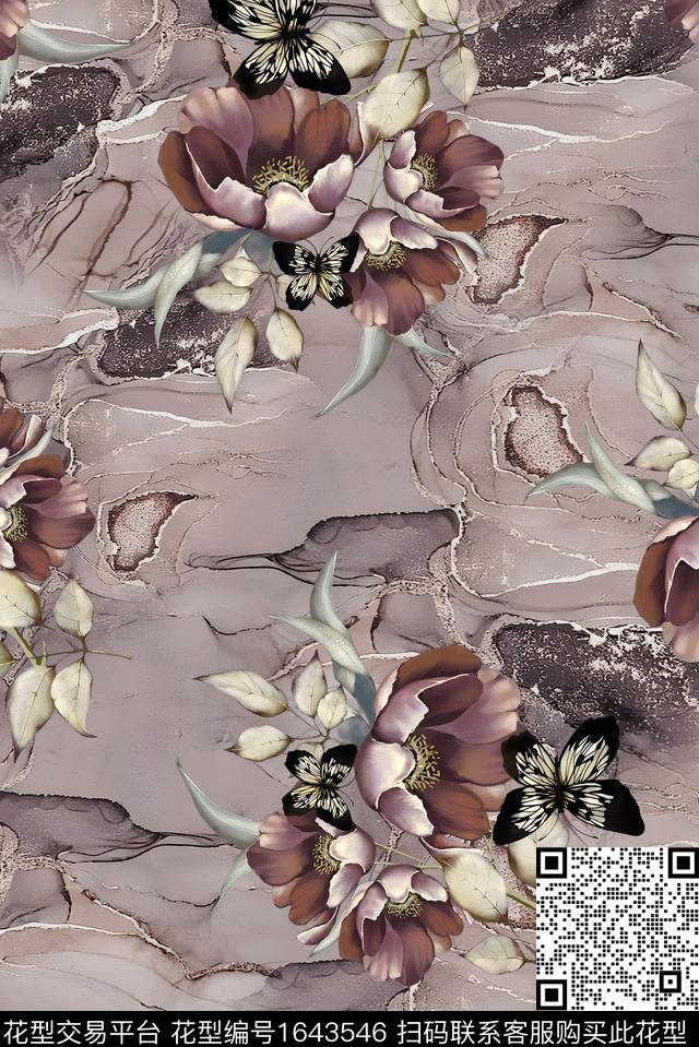 年轻女装小清新满版散花数码印花花型下载（图片编号: 1643546） - 瓦栏（Walan）