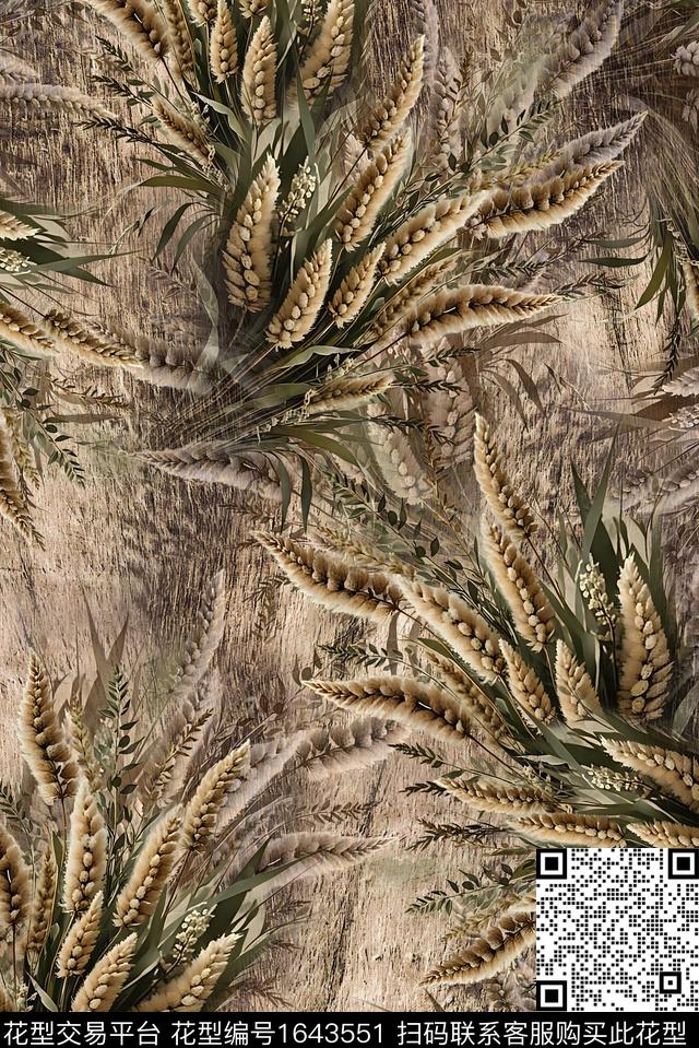 满版散花中老年油画花型数码印花花型下载（图片编号: 1643551） - 瓦栏（Walan）
