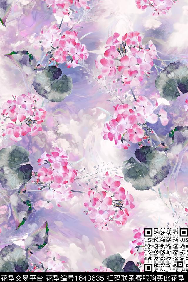 年轻女装小清新满版散花数码印花花型下载（图片编号: 1643635） - 瓦栏（Walan）
