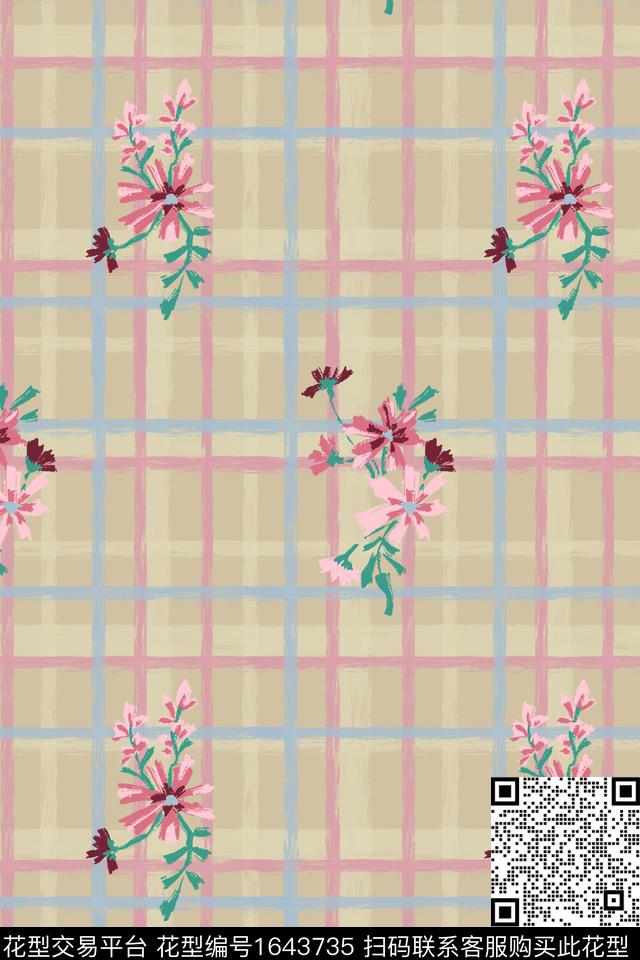 花卉小碎花复古数码印花花型下载（图片编号: 1643735） - 瓦栏（Walan）