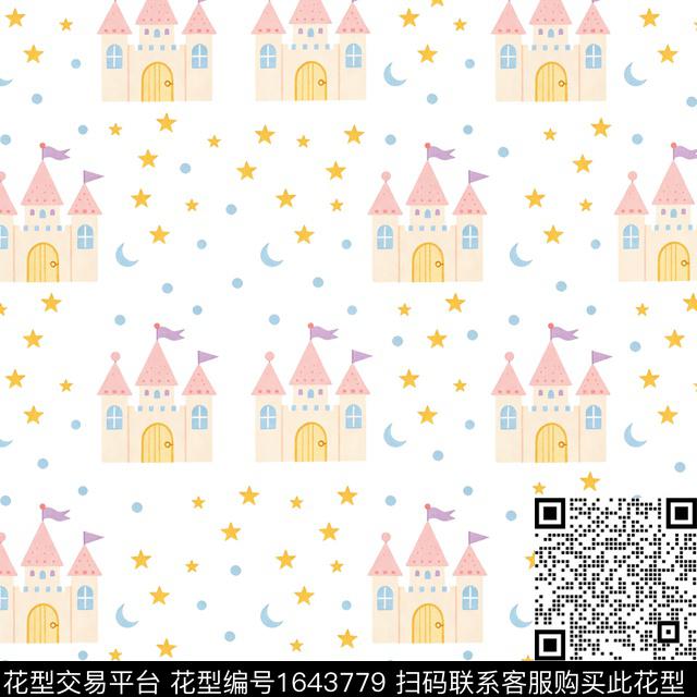 星星月亮建筑数码印花花型下载（图片编号: 1643779） - 瓦栏（Walan）