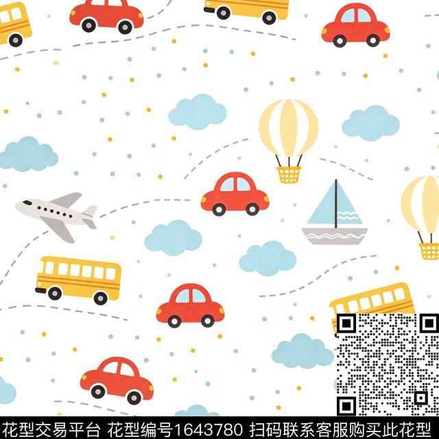 帆船飞机小汽车传统印花花型下载（图片编号: 1643780） - 瓦栏（Walan）