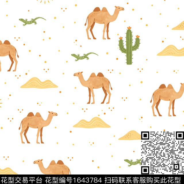 蜥蜴仙人掌骆驼数码印花花型下载（图片编号: 1643784） - 瓦栏（Walan）