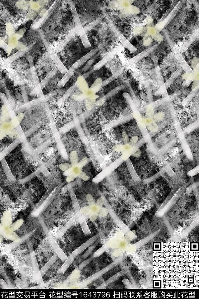 侘寂花卉小碎花数码印花花型下载（图片编号: 1643796） - 瓦栏（Walan）