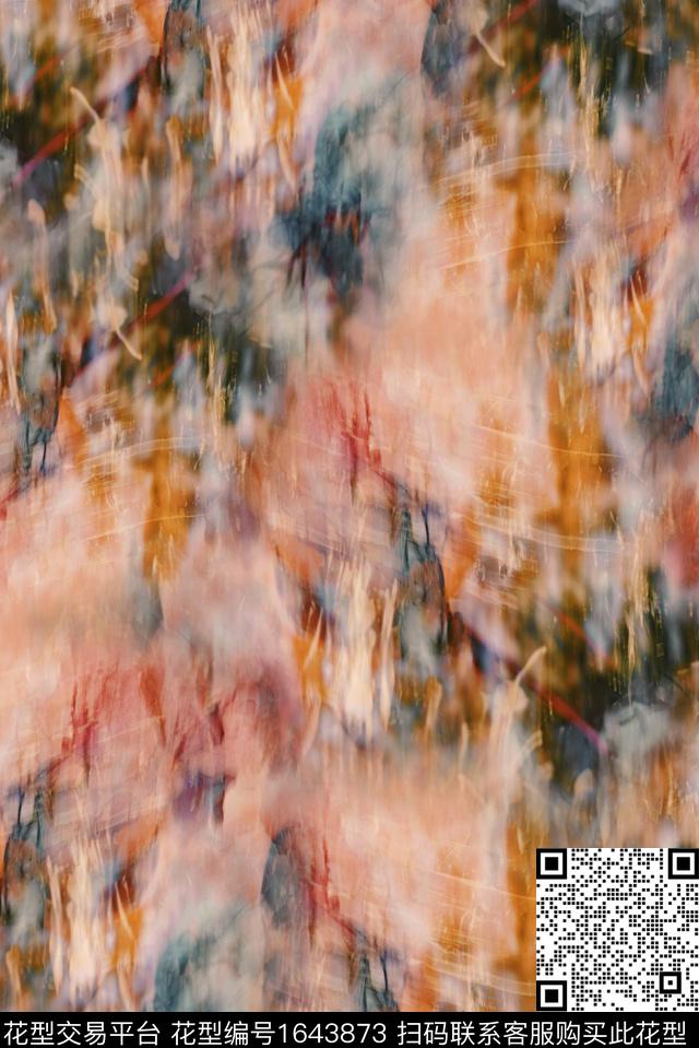肌理油画花型复古数码印花花型下载（图片编号: 1643873） - 瓦栏（Walan）
