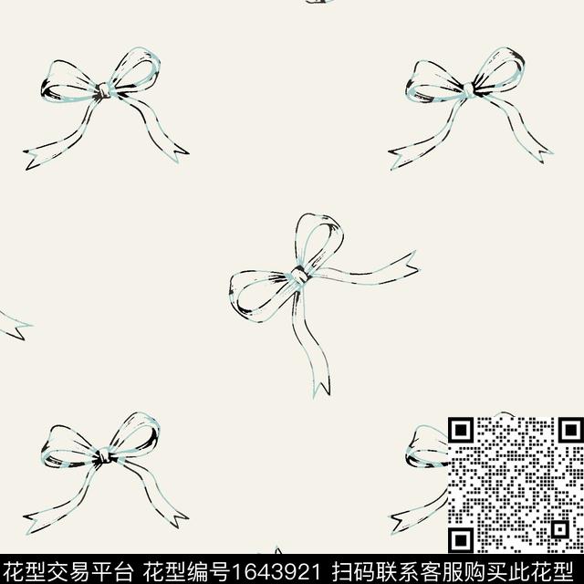 小清新蝴蝶结趣味数码印花花型下载（图片编号: 1643921） - 瓦栏（Walan）