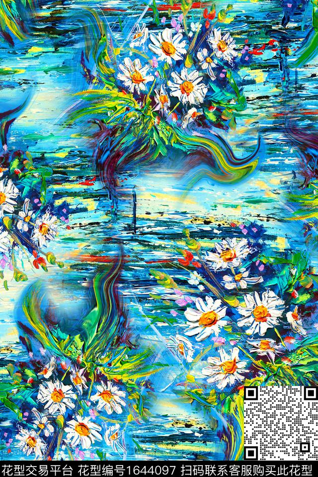 满版散花花卉中老年数码印花花型下载（图片编号: 1644097） - 瓦栏（Walan）