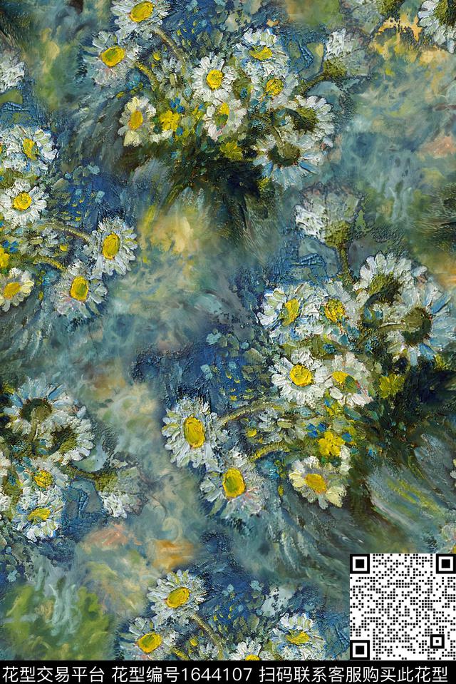 满版散花花卉中老年数码印花花型下载（图片编号: 1644107） - 瓦栏（Walan）