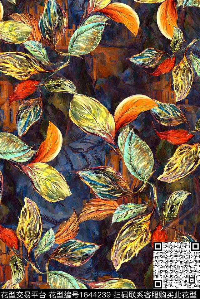 满版散花花卉中老年数码印花花型下载（图片编号: 1644239） - 瓦栏（Walan）