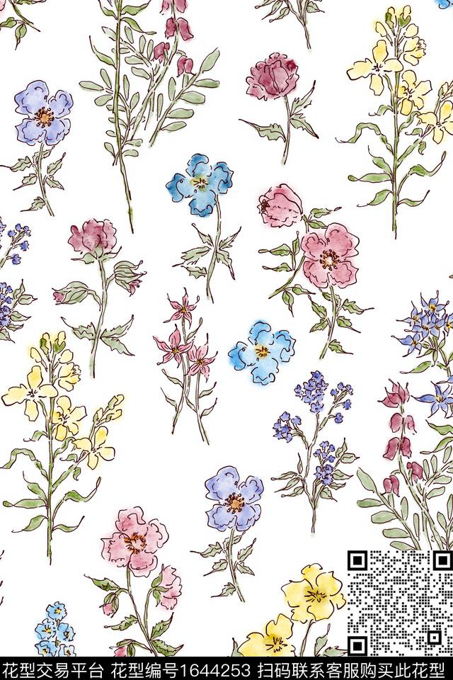 小清新花卉小碎花数码印花花型下载（图片编号: 1644253） - 瓦栏（Walan）
