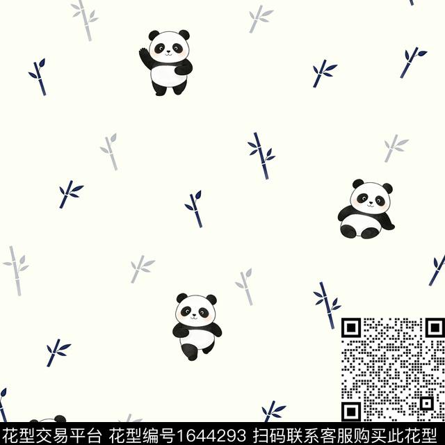 可爱熊猫卡通数码印花花型下载（图片编号: 1644293） - 瓦栏（Walan）
