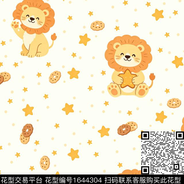 星星狮子饼干数码印花花型下载（图片编号: 1644304） - 瓦栏（Walan）