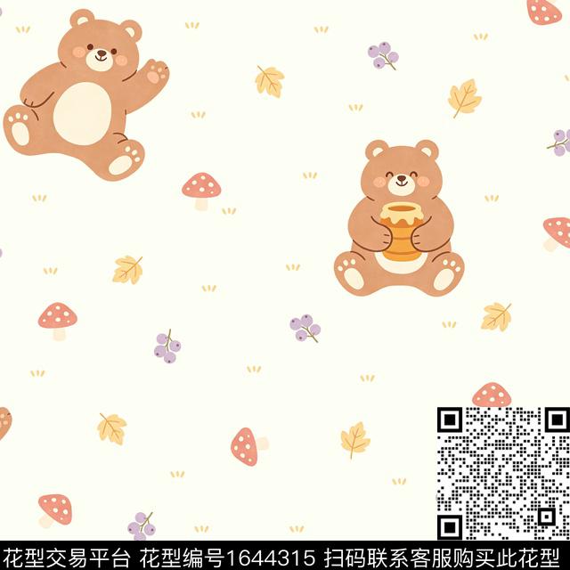 蘑菇卡通绿植树叶数码印花花型下载（图片编号: 1644315） - 瓦栏（Walan）