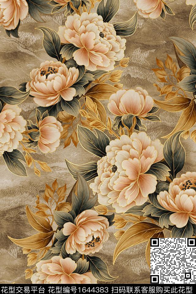 年轻女装满版散花花卉数码印花花型下载（图片编号: 1644383） - 瓦栏（Walan）
