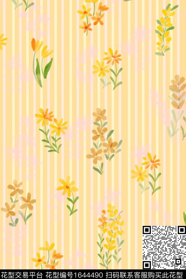 清爽底花卉花卉小碎花数码印花花型下载（图片编号: 1644490） - 瓦栏（Walan）