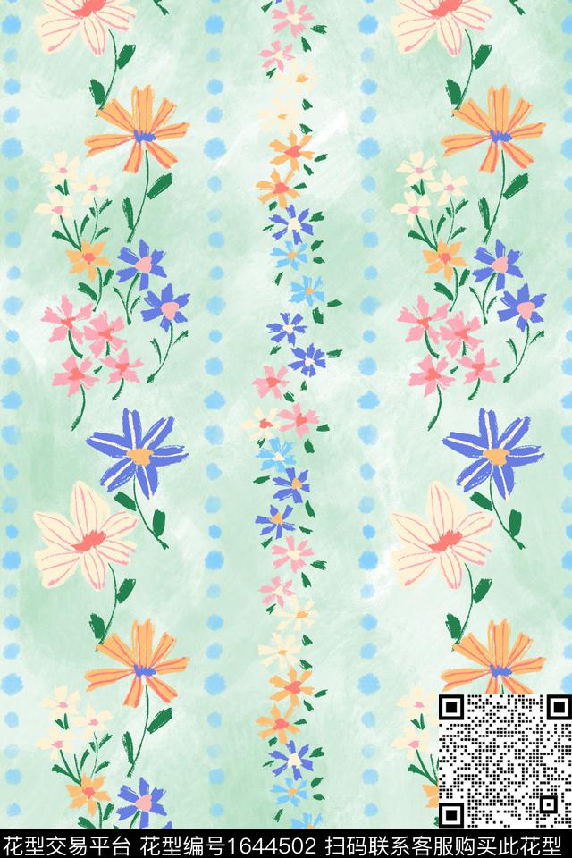 小清新花卉小碎花数码印花花型下载（图片编号: 1644502） - 瓦栏（Walan）