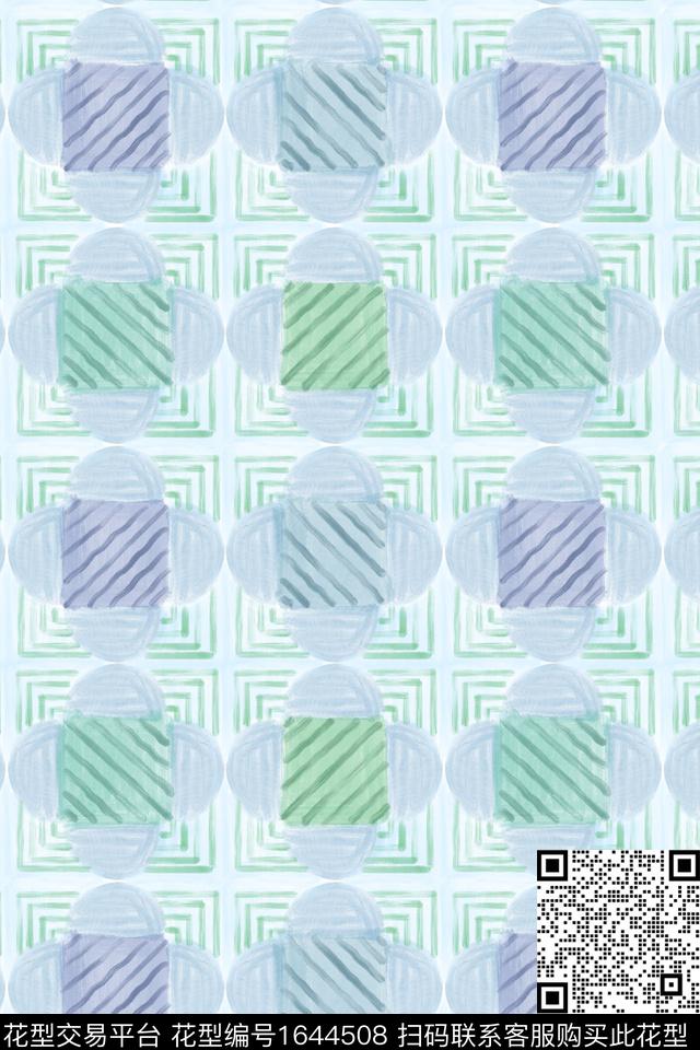 肌理几何条纹数码印花花型下载（图片编号: 1644508） - 瓦栏（Walan）