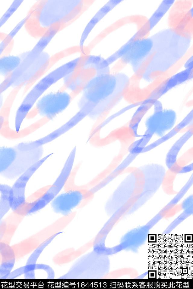 小清新简约水彩数码印花花型下载（图片编号: 1644513） - 瓦栏（Walan）