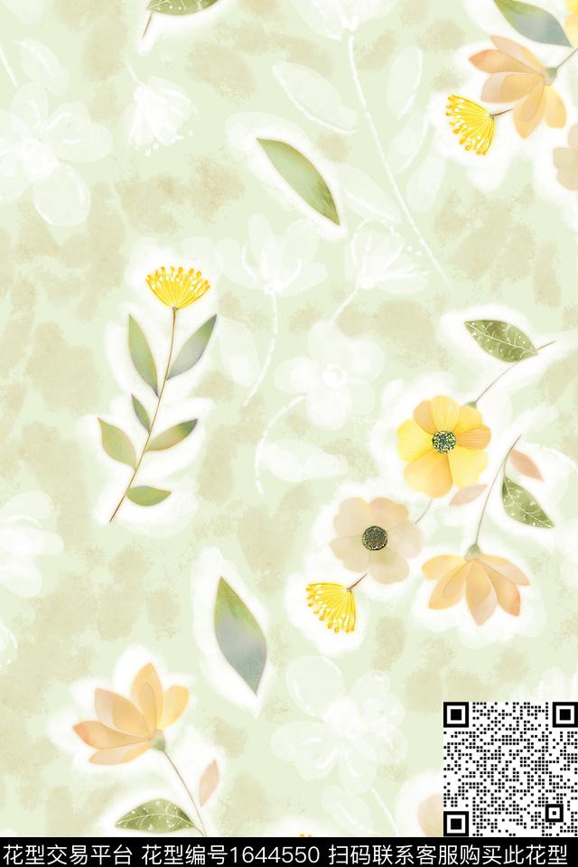 花卉抽象小碎花数码印花花型下载（图片编号: 1644550） - 瓦栏（Walan）