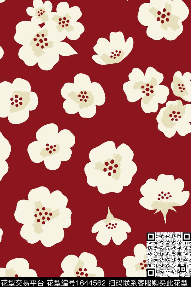 花卉平面花卉传统印花花型下载（图片编号: 1644562） - 瓦栏（Walan）