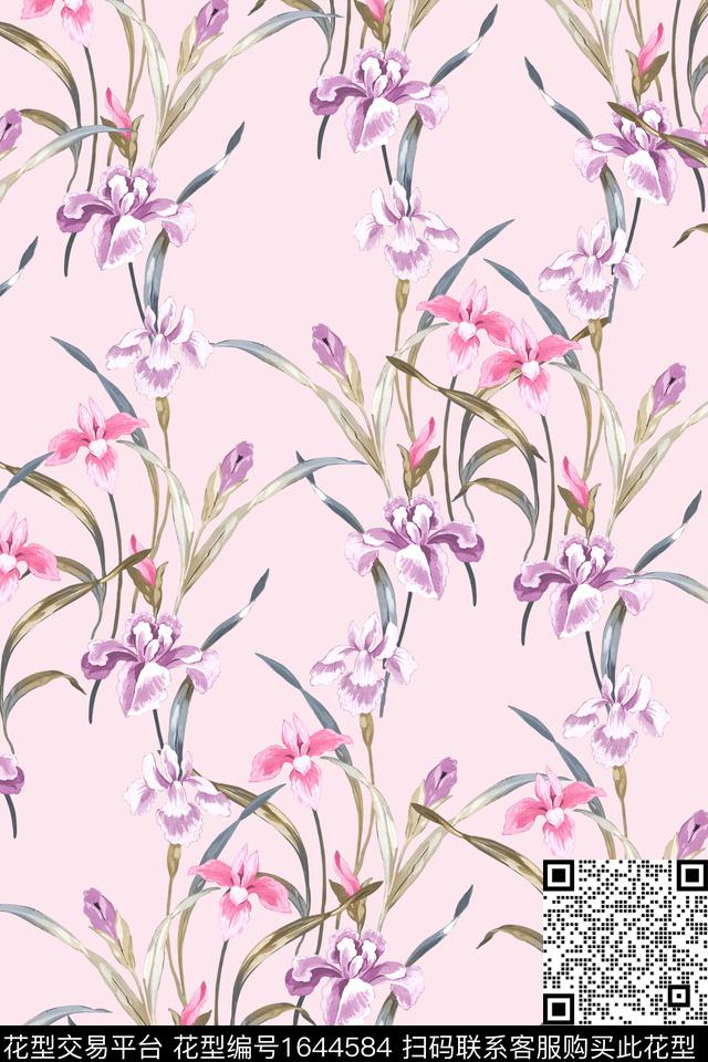 花卉春夏花型水彩花卉数码印花花型下载（图片编号: 1644584） - 瓦栏（Walan）