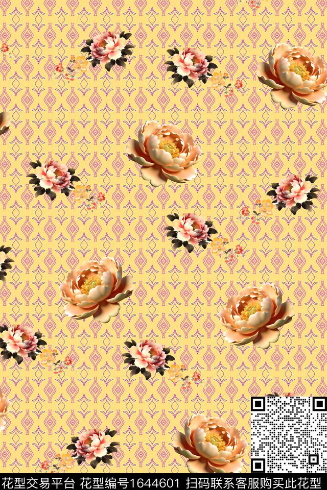 真丝满版散花数码花型数码印花花型下载（图片编号: 1644601） - 瓦栏（Walan）