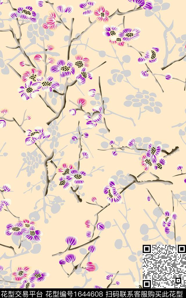 小清新小碎花中老年传统印花花型下载（图片编号: 1644608） - 瓦栏（Walan）