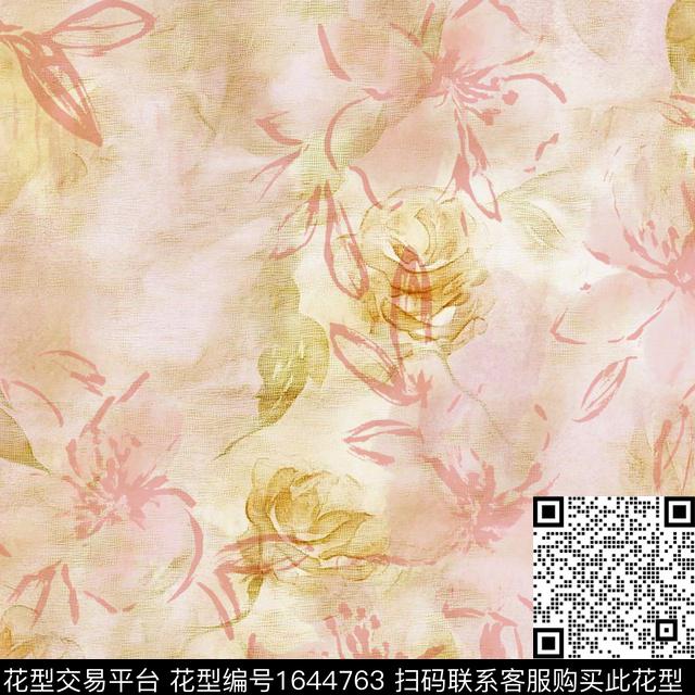 影花年轻女装植物数码印花花型下载（图片编号: 1644763） - 瓦栏（Walan）