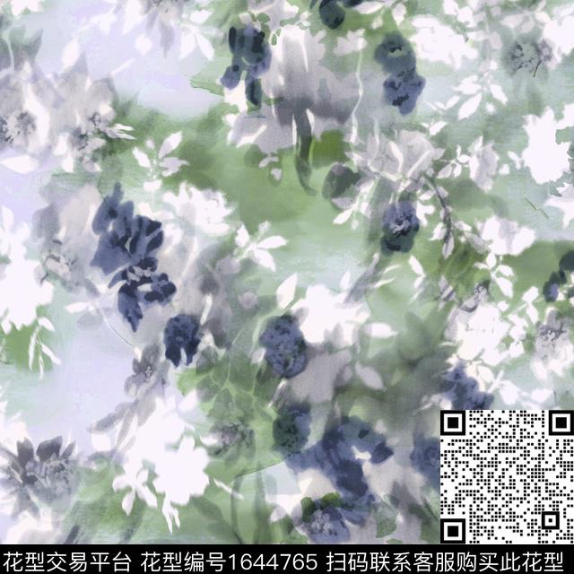 影花年轻女装植物数码印花花型下载（图片编号: 1644765） - 瓦栏（Walan）