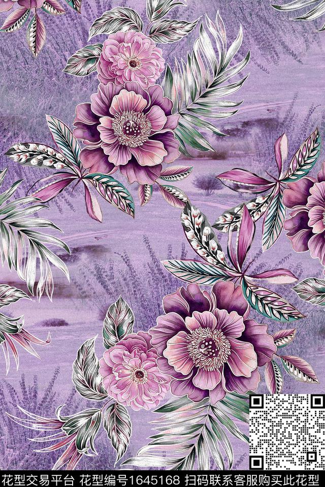 年轻女装小清新满版散花数码印花花型下载（图片编号: 1645168） - 瓦栏（Walan）