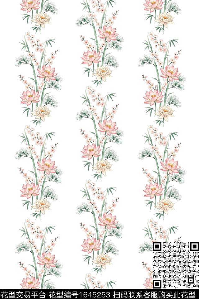 花卉水彩手绘数码印花花型下载（图片编号: 1645253） - 瓦栏（Walan）