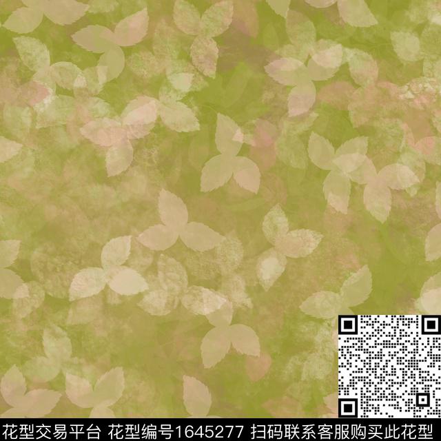 叶子纹理剪影数码印花花型下载（图片编号: 1645277） - 瓦栏（Walan）