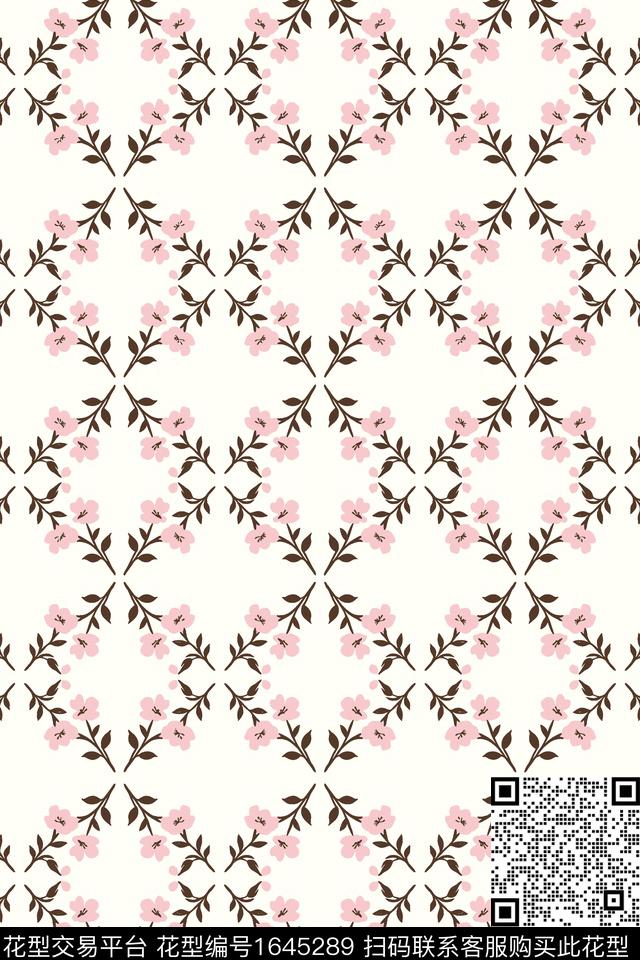 花卉对称连续传统印花花型下载（图片编号: 1645289） - 瓦栏（Walan）
