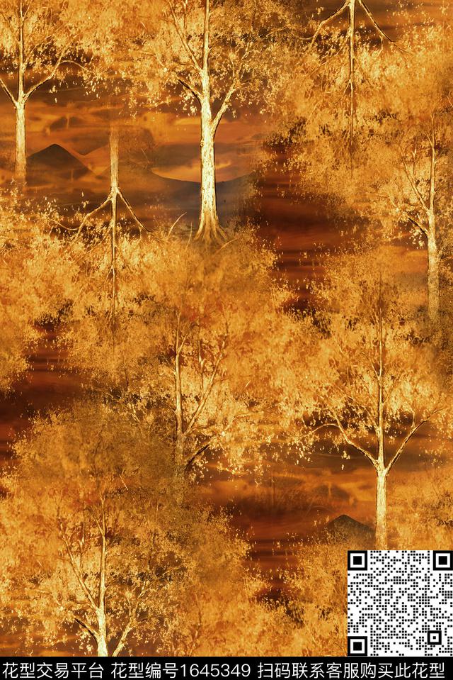 抽象花卉肌理中老年数码印花花型下载（图片编号: 1645349） - 瓦栏（Walan）