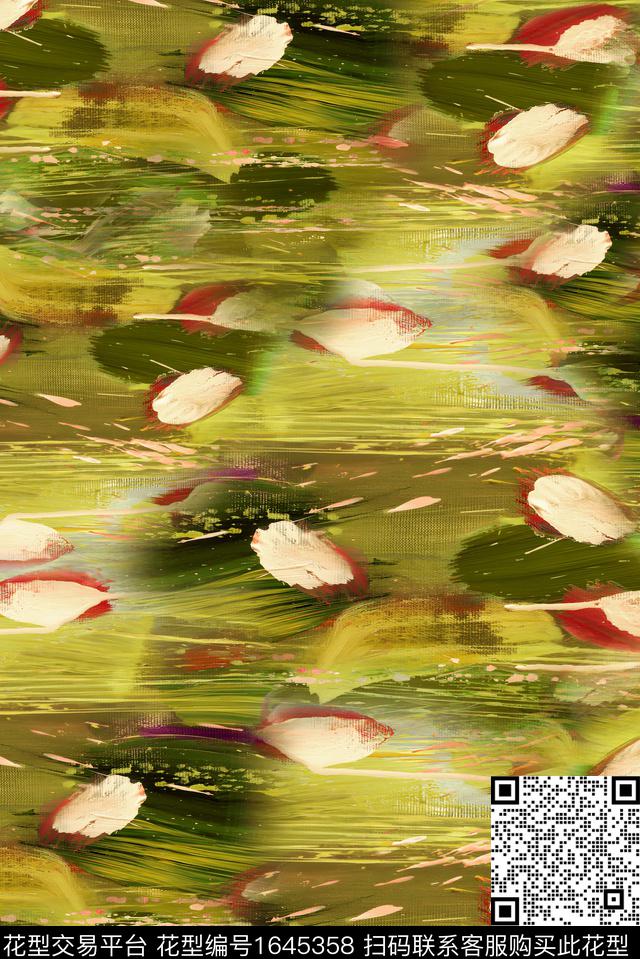 抽象花卉肌理中老年数码印花花型下载（图片编号: 1645358） - 瓦栏（Walan）