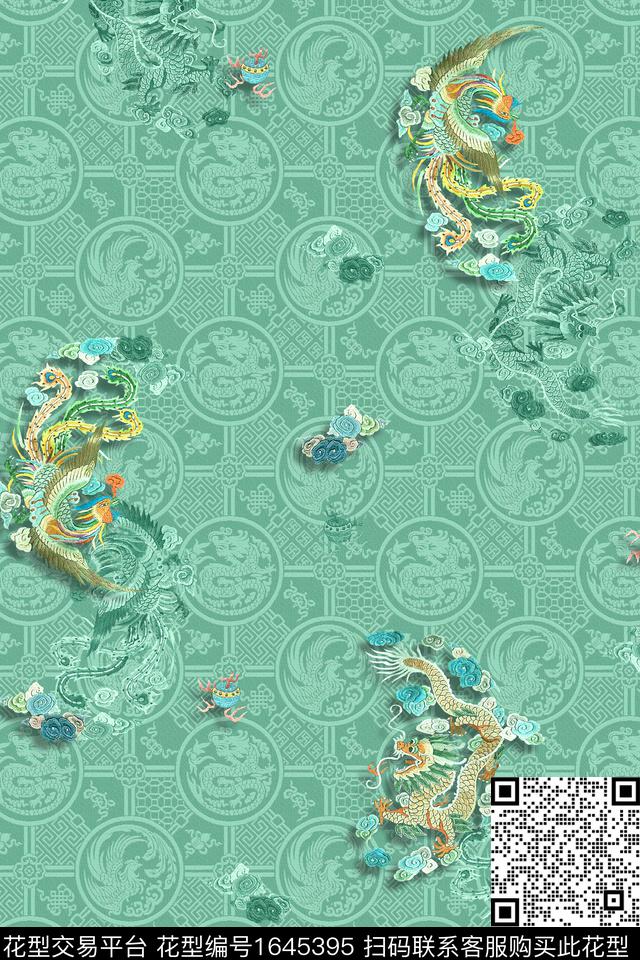 中国风旗袍香云纱数码印花花型下载（图片编号: 1645395） - 瓦栏（Walan）