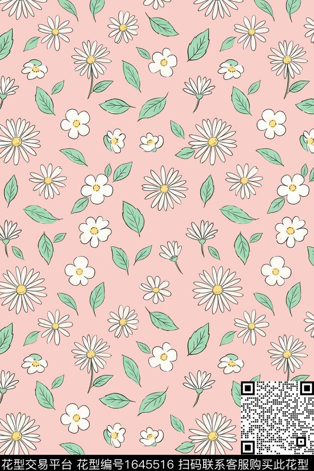 小清新花卉小碎花数码印花花型下载（图片编号: 1645516） - 瓦栏（Walan）
